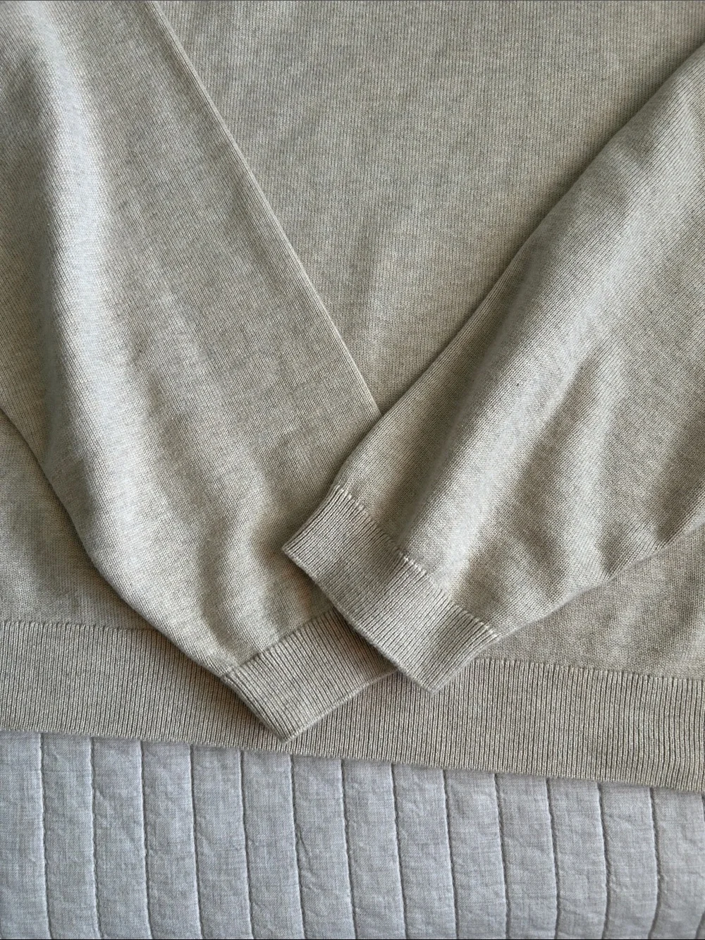 J. Crew Drop-shoulder oatmeal classic crew cotton boxy pullover sweater XL